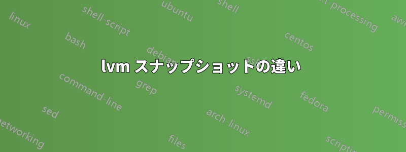 lvm スナップショットの違い