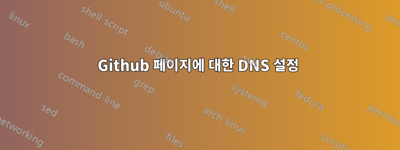 Github 페이지에 대한 DNS 설정