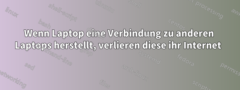 Wenn Laptop eine Verbindung zu anderen Laptops herstellt, verlieren diese ihr Internet 