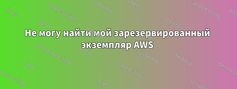 Не могу найти мой зарезервированный экземпляр AWS