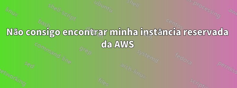 Não consigo encontrar minha instância reservada da AWS