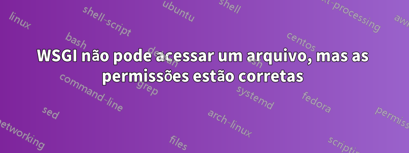 WSGI não pode acessar um arquivo, mas as permissões estão corretas