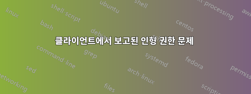 클라이언트에서 보고된 인형 권한 문제