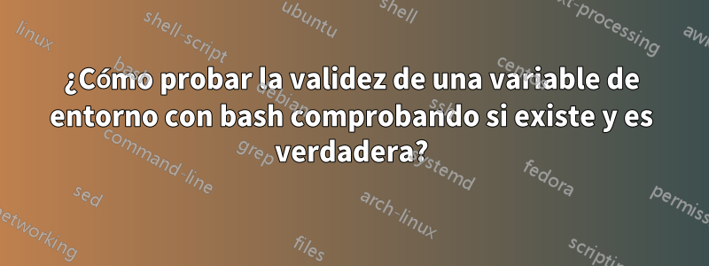 ¿Cómo probar la validez de una variable de entorno con bash comprobando si existe y es verdadera?