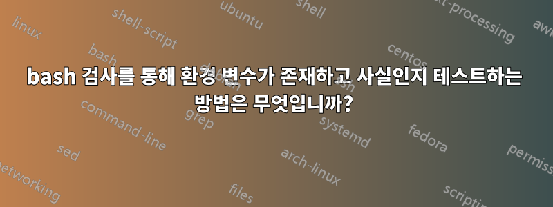 bash 검사를 통해 환경 변수가 존재하고 사실인지 테스트하는 방법은 무엇입니까?