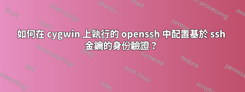 如何在 cygwin 上執行的 openssh 中配置基於 ssh 金鑰的身份驗證？