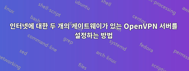 인터넷에 대한 두 개의 게이트웨이가 있는 OpenVPN 서버를 설정하는 방법