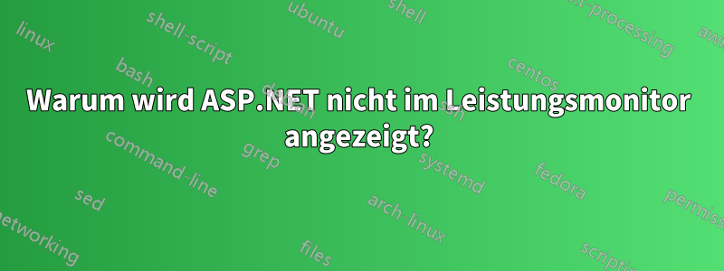 Warum wird ASP.NET nicht im Leistungsmonitor angezeigt?