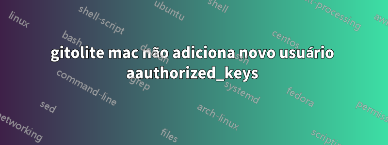 gitolite mac não adiciona novo usuário aauthorized_keys