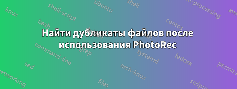 Найти дубликаты файлов после использования PhotoRec