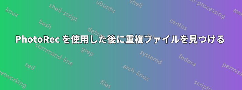 PhotoRec を使用した後に重複ファイルを見つける