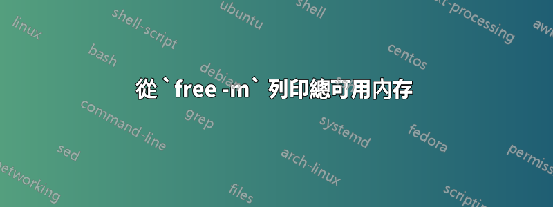 從 `free -m` 列印總可用內存