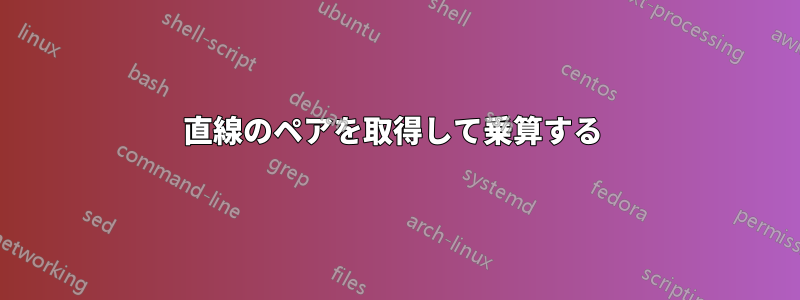 直線のペアを取得して乗算する 