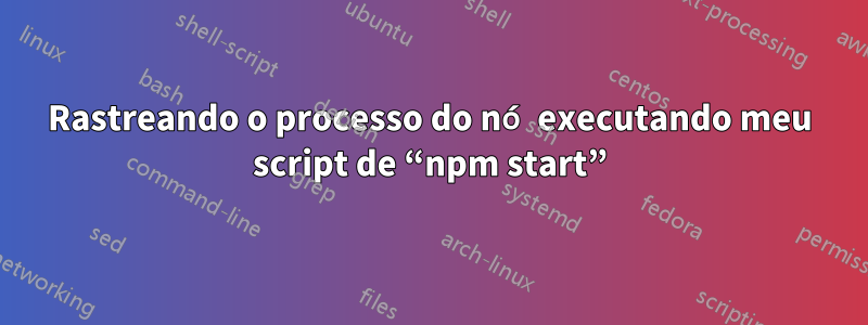 Rastreando o processo do nó executando meu script de “npm start”