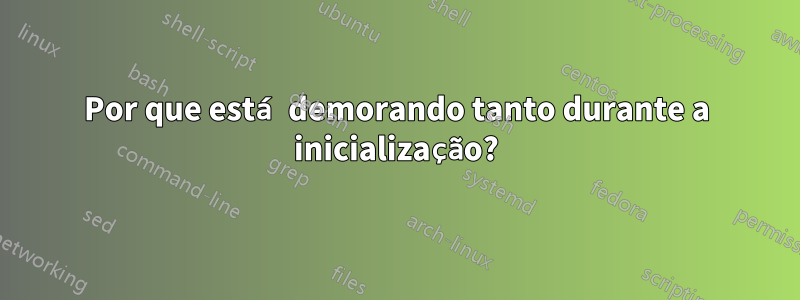 Por que está demorando tanto durante a inicialização?