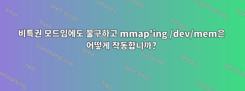 비특권 모드임에도 불구하고 mmap'ing /dev/mem은 어떻게 작동합니까?