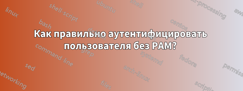 Как правильно аутентифицировать пользователя без PAM?