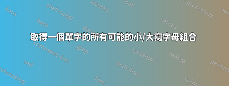 取得一個單字的所有可能的小/大寫字母組合