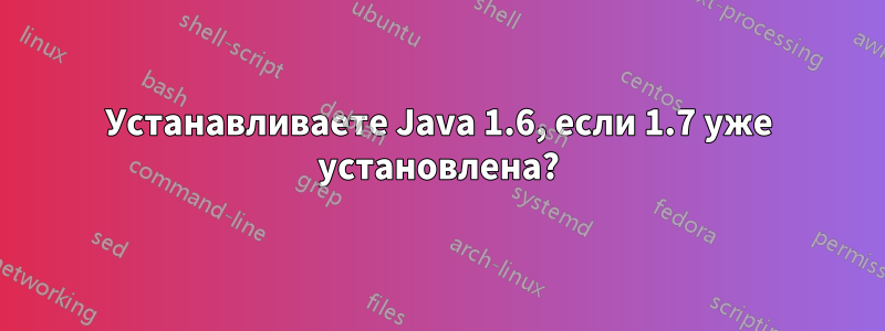 Устанавливаете Java 1.6, если 1.7 уже установлена?