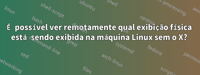 É possível ver remotamente qual exibição física está sendo exibida na máquina Linux sem o X?