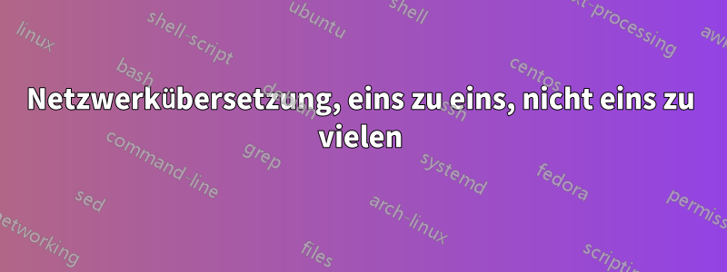 Netzwerkübersetzung, eins zu eins, nicht eins zu vielen
