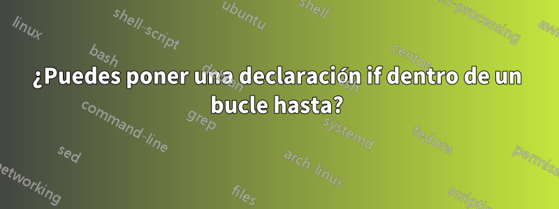 ¿Puedes poner una declaración if dentro de un bucle hasta?