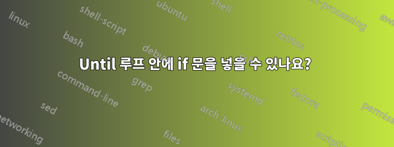 Until 루프 안에 if 문을 넣을 수 있나요?