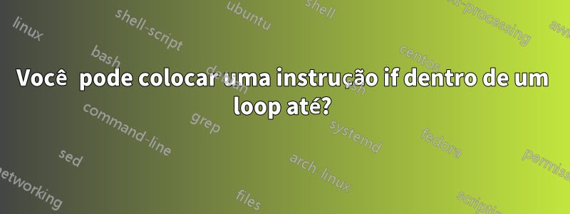 Você pode colocar uma instrução if dentro de um loop até?