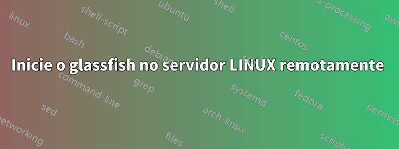 Inicie o glassfish no servidor LINUX remotamente