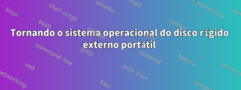 Tornando o sistema operacional do disco rígido externo portátil