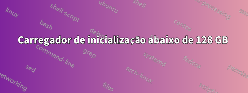Carregador de inicialização abaixo de 128 GB