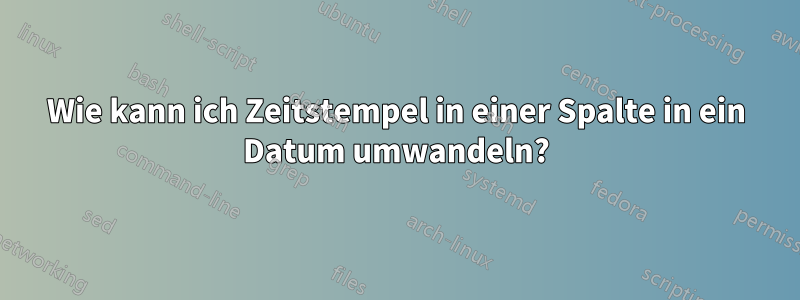 Wie kann ich Zeitstempel in einer Spalte in ein Datum umwandeln?