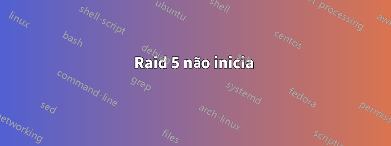 Raid 5 não inicia