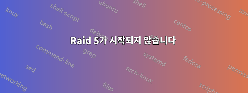Raid 5가 시작되지 않습니다