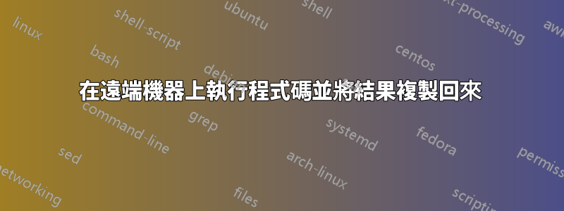 在遠端機器上執行程式碼並將結果複製回來