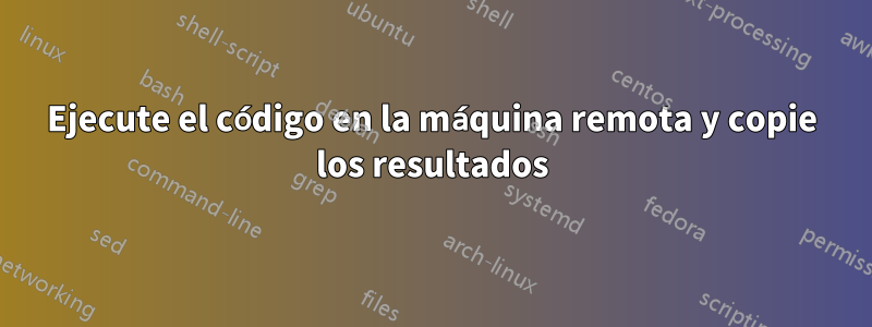 Ejecute el código en la máquina remota y copie los resultados