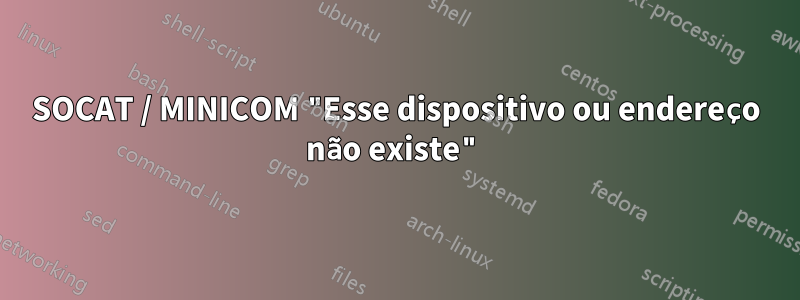 SOCAT / MINICOM "Esse dispositivo ou endereço não existe"