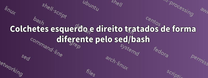 Colchetes esquerdo e direito tratados de forma diferente pelo sed/bash