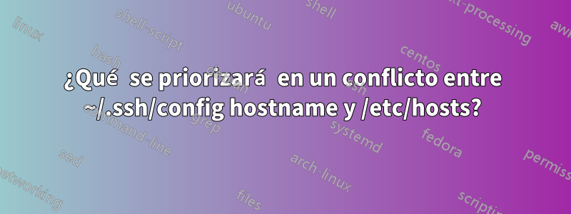 ¿Qué se priorizará en un conflicto entre ~/.ssh/config hostname y /etc/hosts?