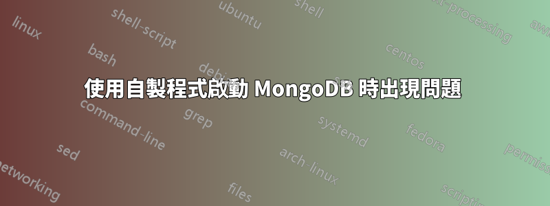 使用自製程式啟動 MongoDB 時出現問題