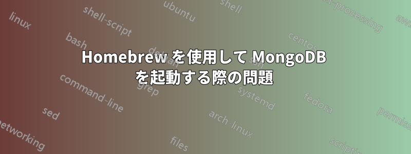 Homebrew を使用して MongoDB を起動する際の問題
