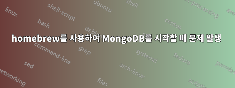 homebrew를 사용하여 MongoDB를 시작할 때 문제 발생
