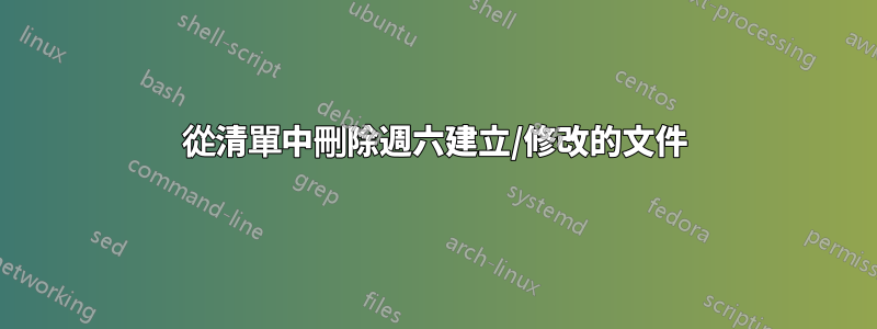 從清單中刪除週六建立/修改的文件