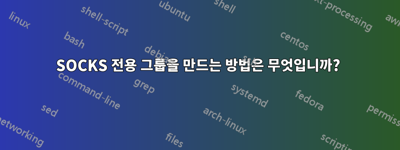 SOCKS 전용 그룹을 만드는 방법은 무엇입니까?