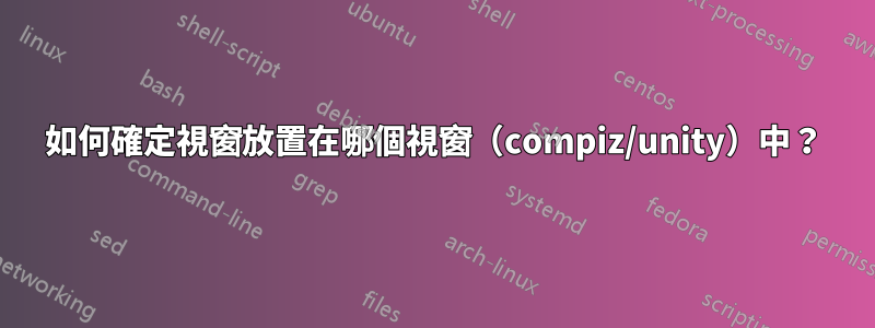 如何確定視窗放置在哪個視窗(compiz/unity)中?