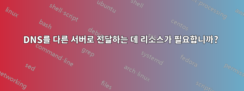 DNS를 다른 서버로 전달하는 데 리소스가 필요합니까?