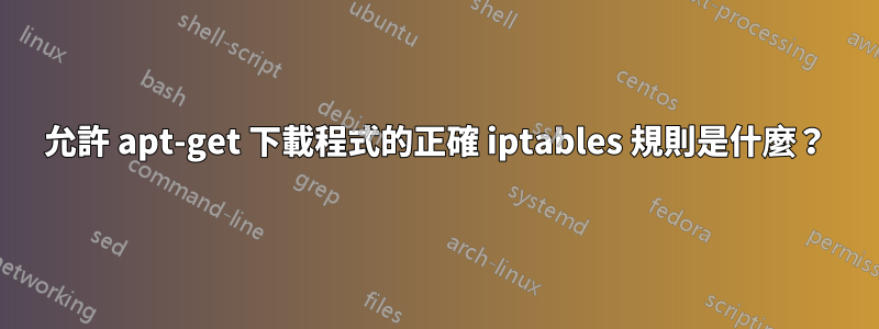 允許 apt-get 下載程式的正確 iptables 規則是什麼？