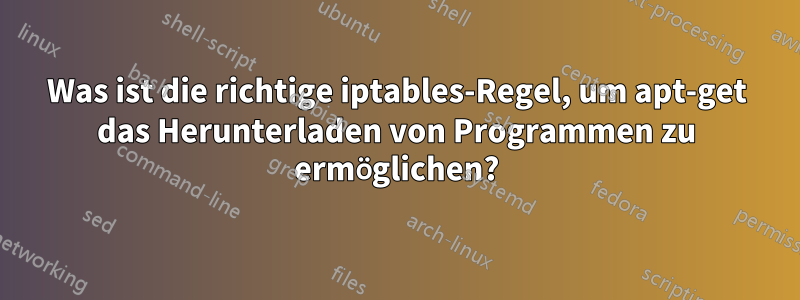 Was ist die richtige iptables-Regel, um apt-get das Herunterladen von Programmen zu ermöglichen?