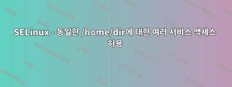 SELinux - 동일한 /home/dir에 대한 여러 서비스 액세스 허용