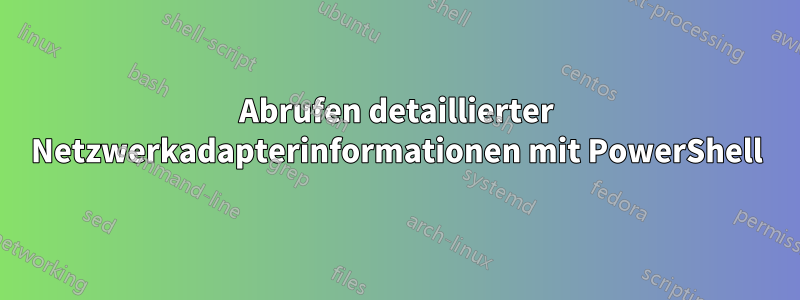 Abrufen detaillierter Netzwerkadapterinformationen mit PowerShell